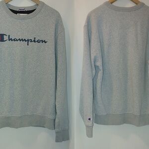 Champion Graphic Spellout Sweatshirt Crew Neck Long Sleeve Great Medium M